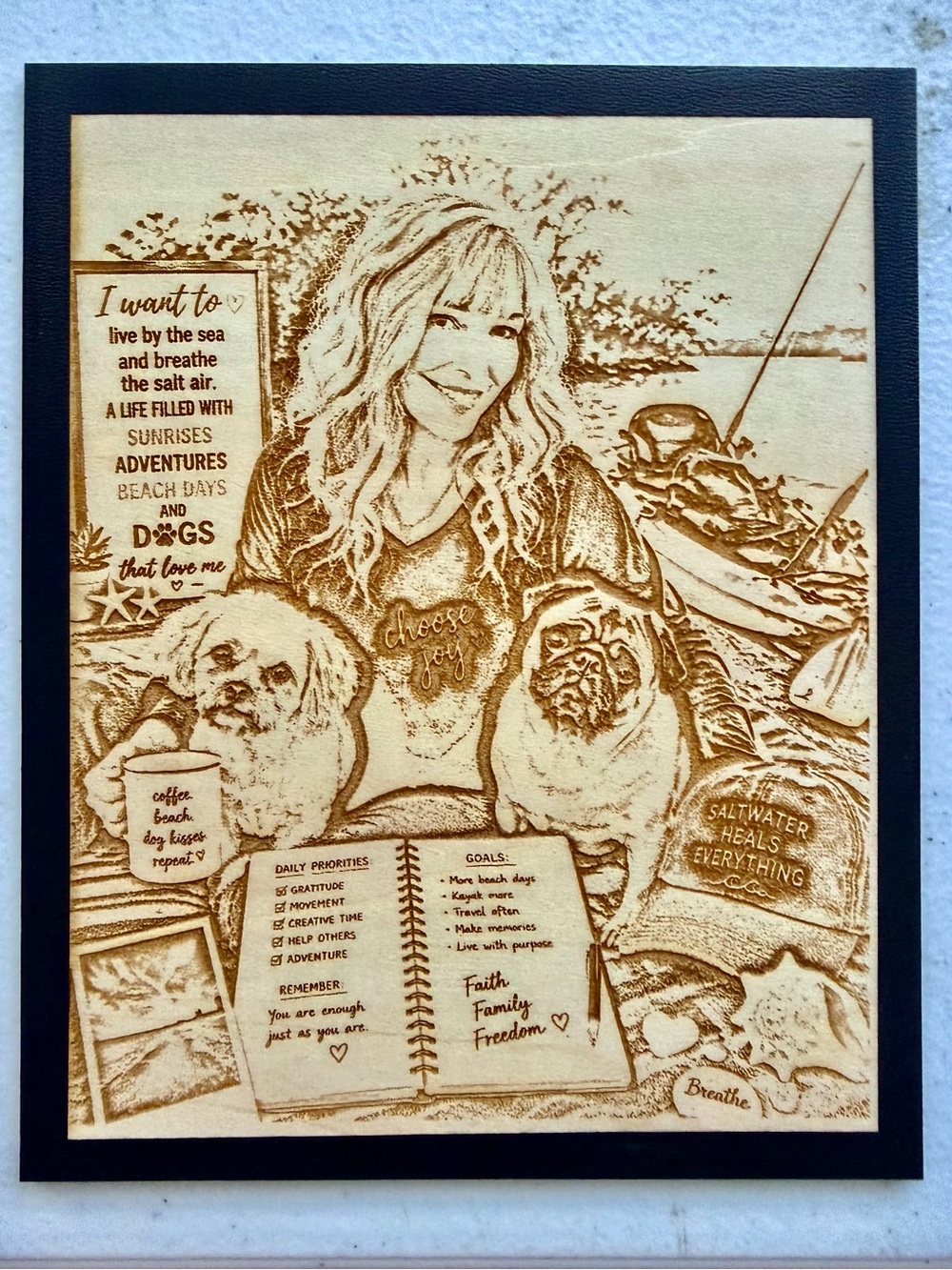 Custom engraved photo on wood any picture! pet memorial, Vacations etc - Picture 6 of 13